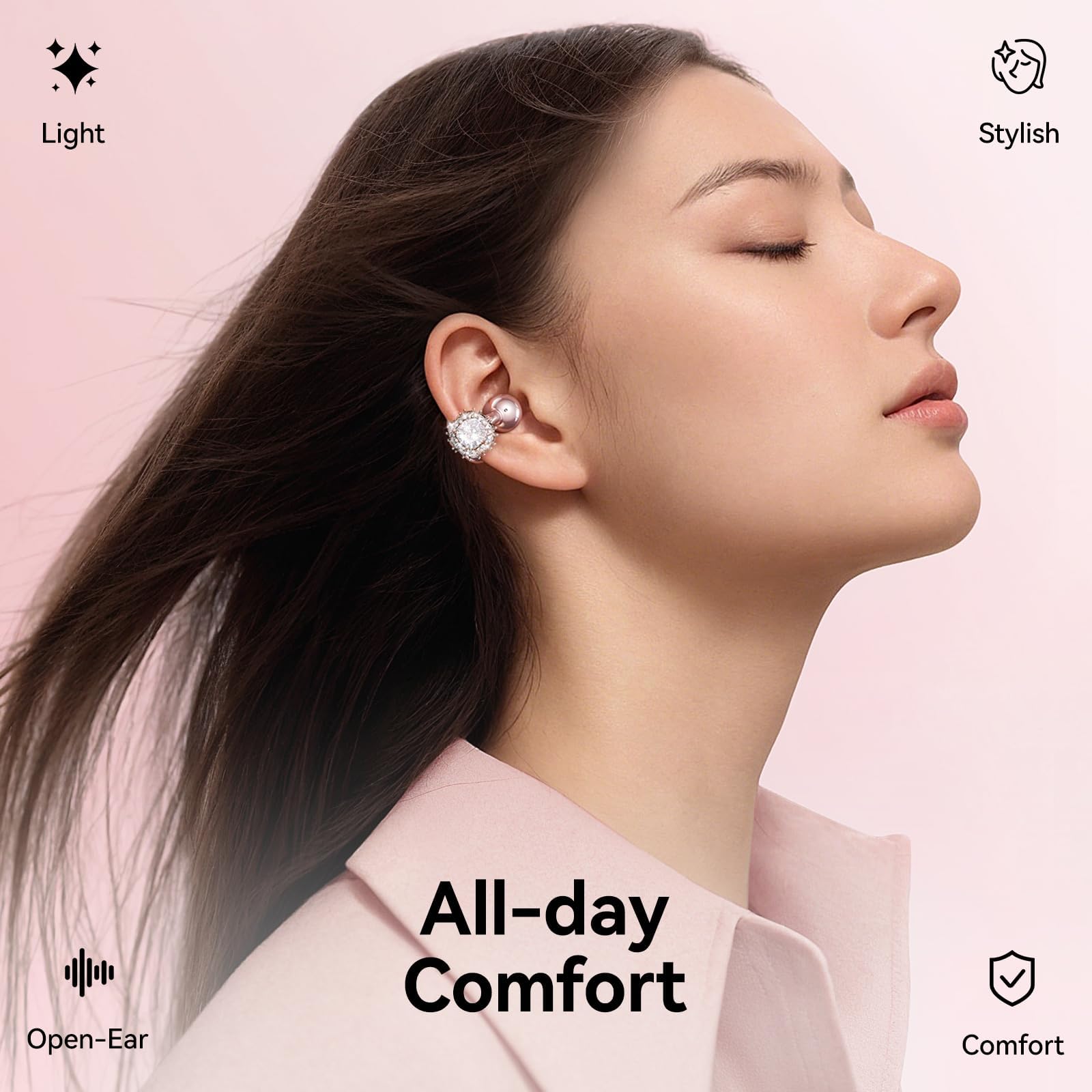 Amazon.co.jp: Kinglucky イヤーカフイヤホン「音質進化」 着脱式